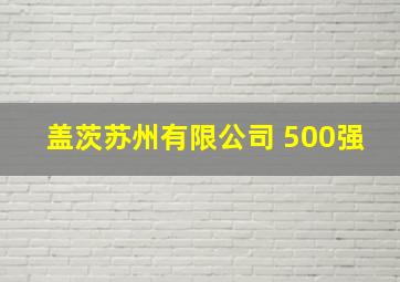 盖茨苏州有限公司 500强